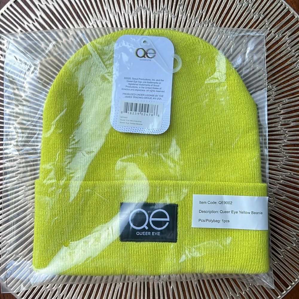 🌈 Queer Eye 🌈 yellow beanie 🌈 NWT 🌈 unisex 🌈 one size